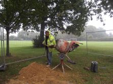 Exercise Equipt 024 David preparing the concrete